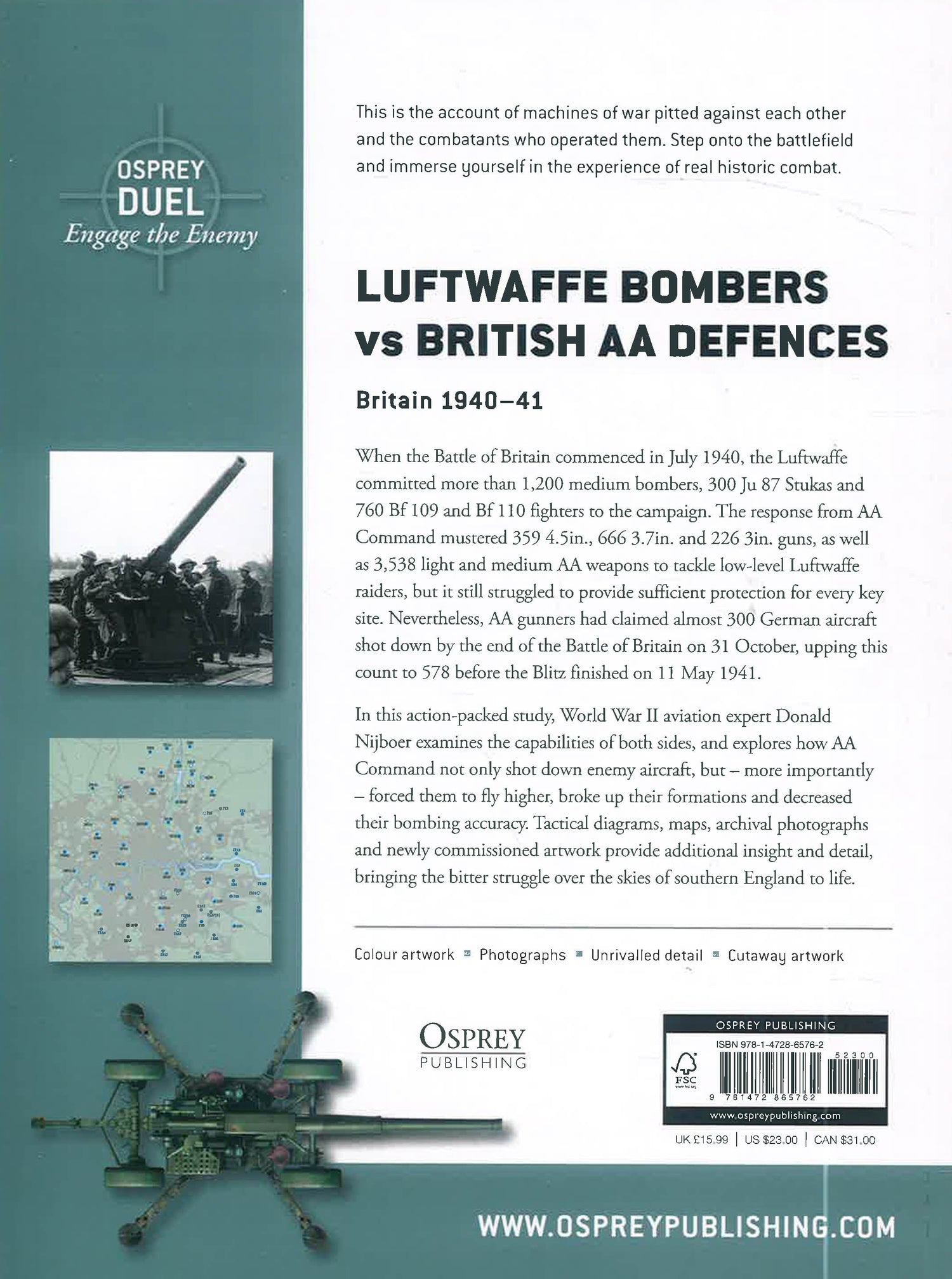 Luftwaffe Bombers vs British AA Defences: Britain 1940–41 (Duel, 145) by Donald Nijboer – book cover