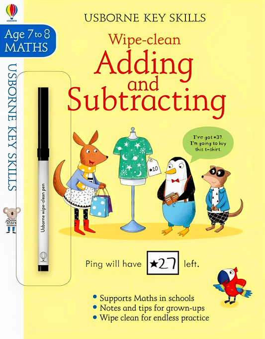 Usborne Wipe Clean Adiing And Subtracting Age 7-8