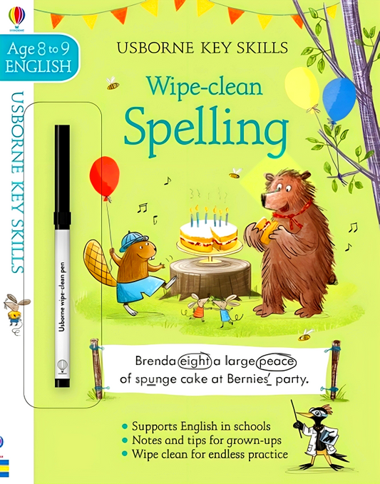 Usborne Wipe Clean Spelling Age 8-9