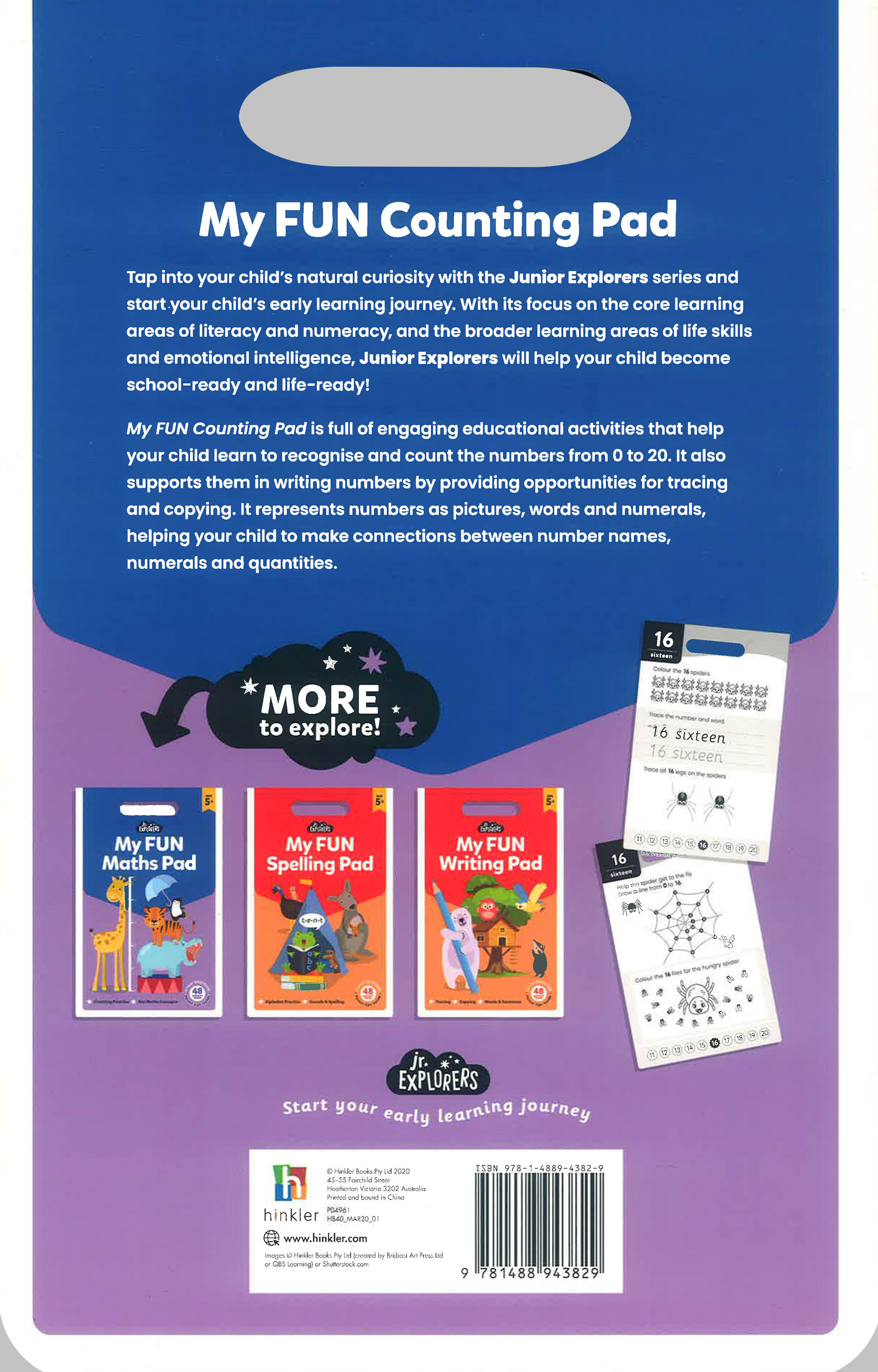 Counting Pad Junior Explorers: My Fun Counting Pad – BookXcess