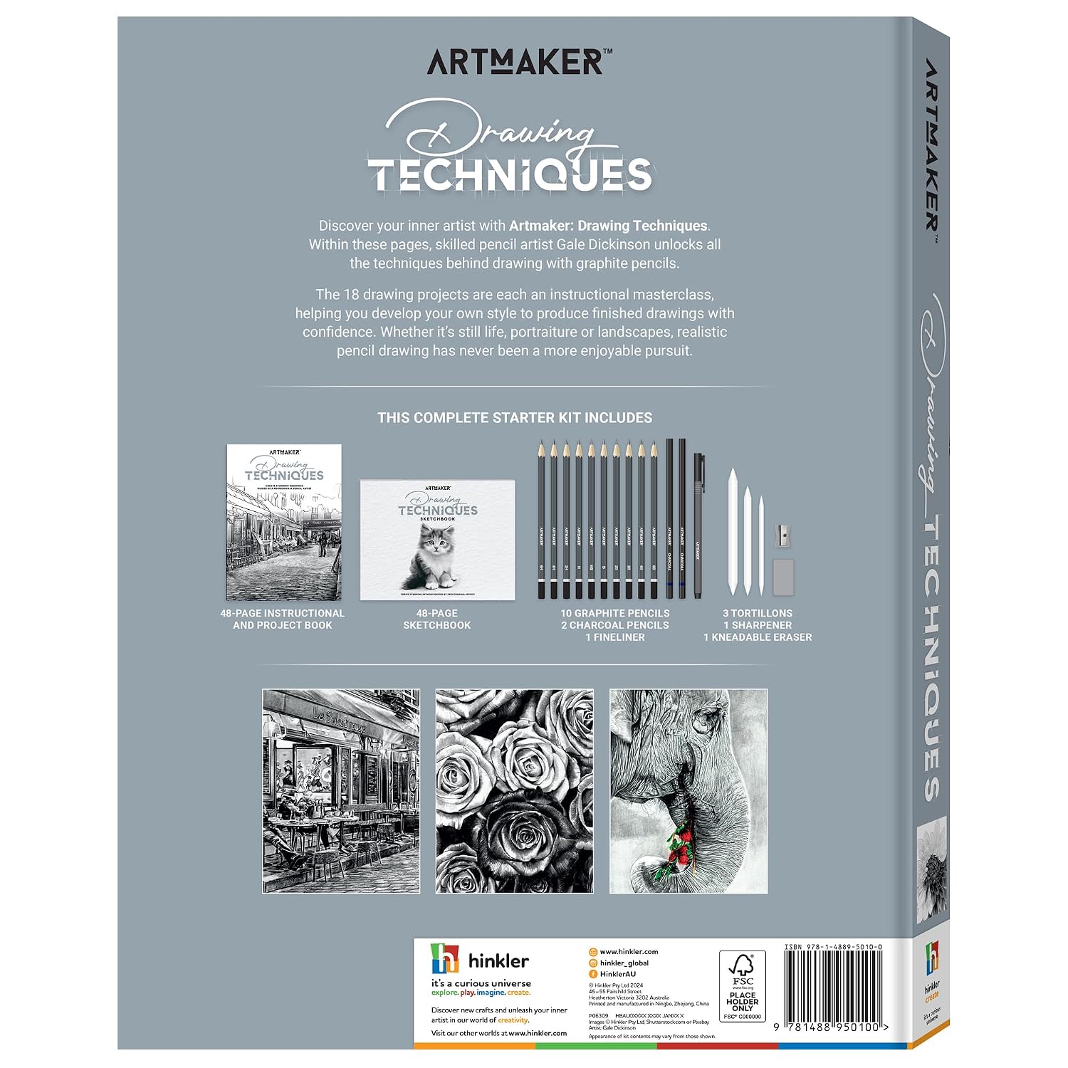 Art Maker: Drawing Techniques (Inc Pens & Pencils) by Hinkler – book cover