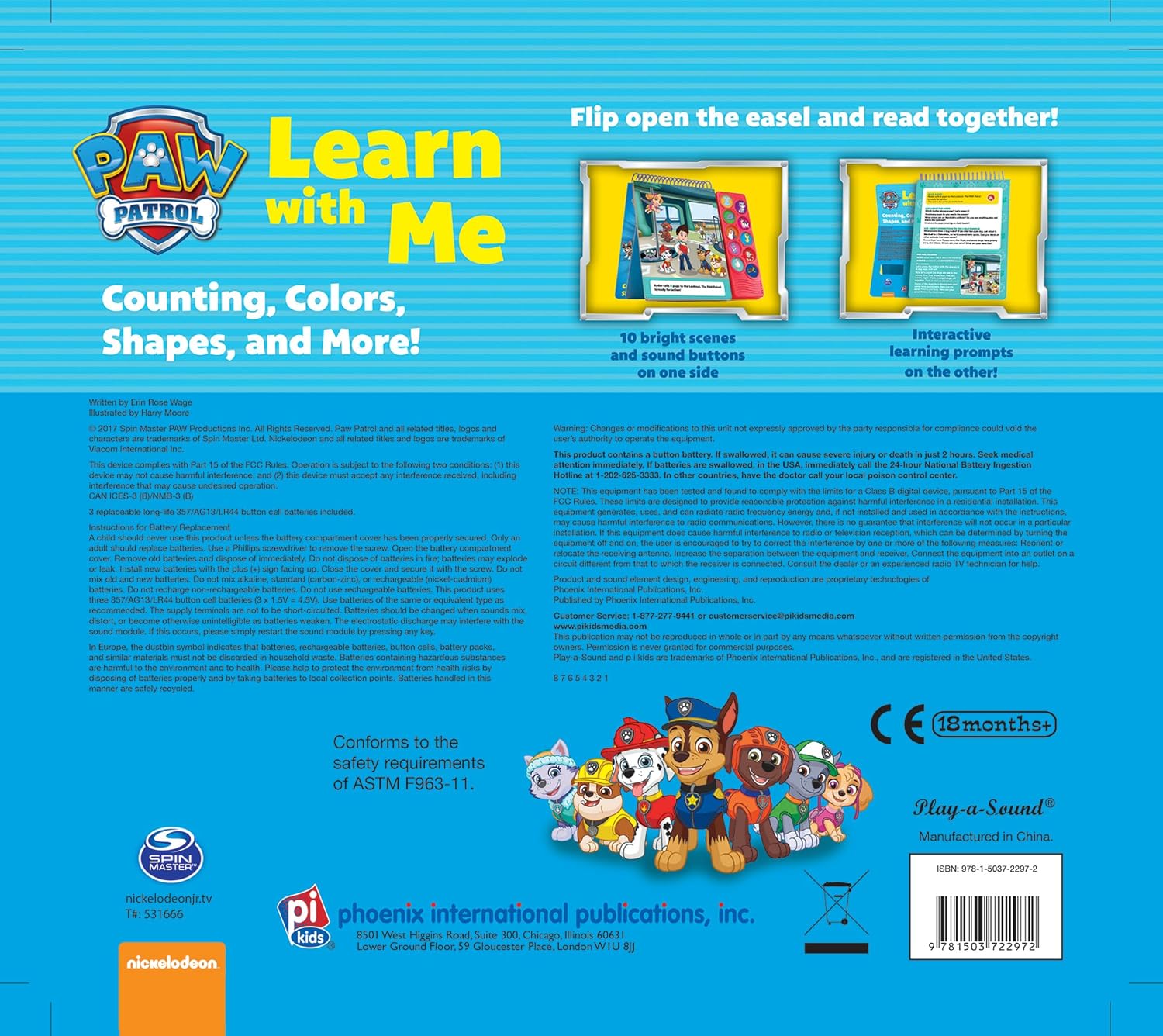 Nickelodeon Paw Patrol Learn With Me 1 2 3! by Editors Of Phoenix International Publications – book cover