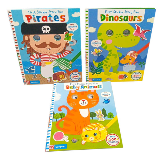 First Sticker Story Fun Baby Animals, Dinosaurs & Pirates