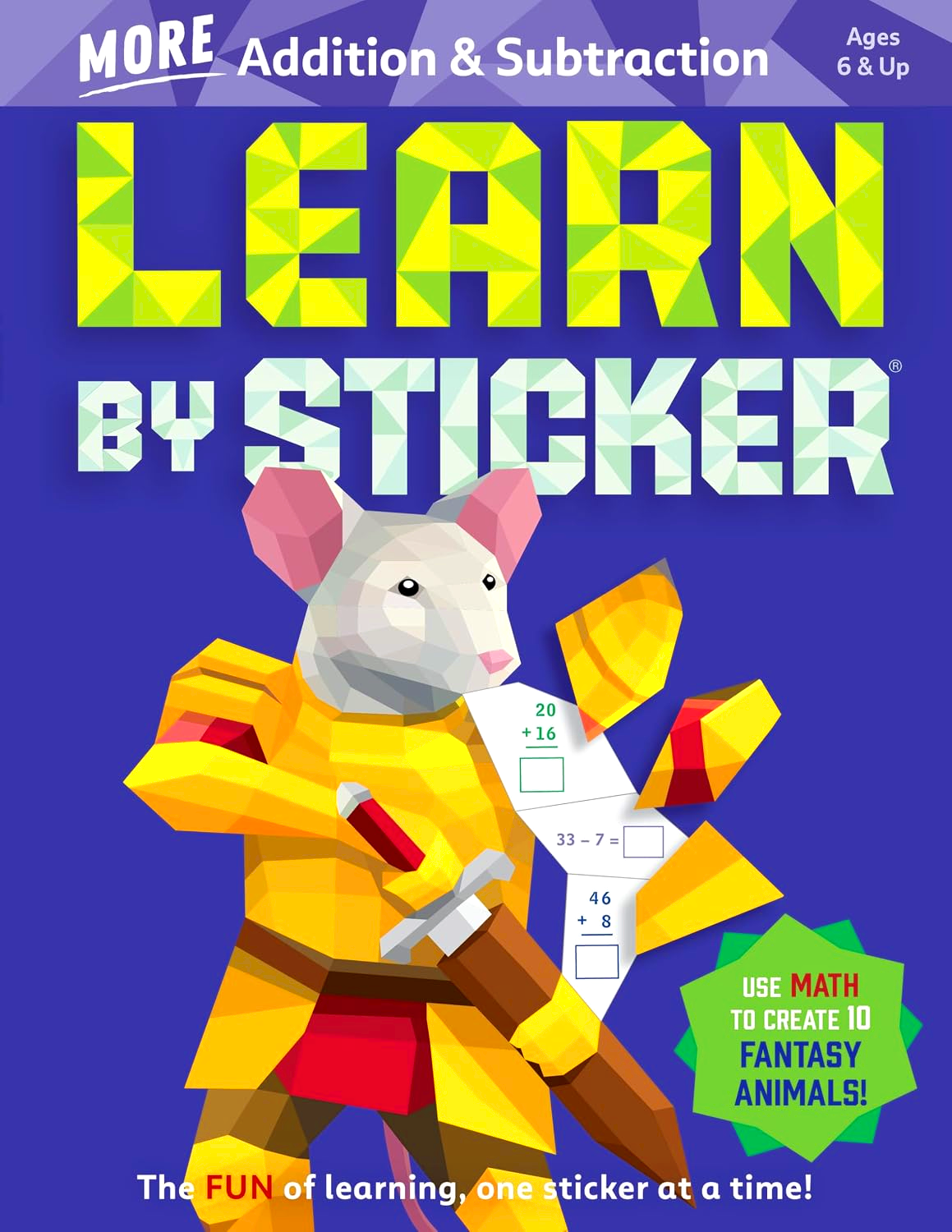 Learn By Sticker: More Addition & Subtraction by Workman Publishing – book cover