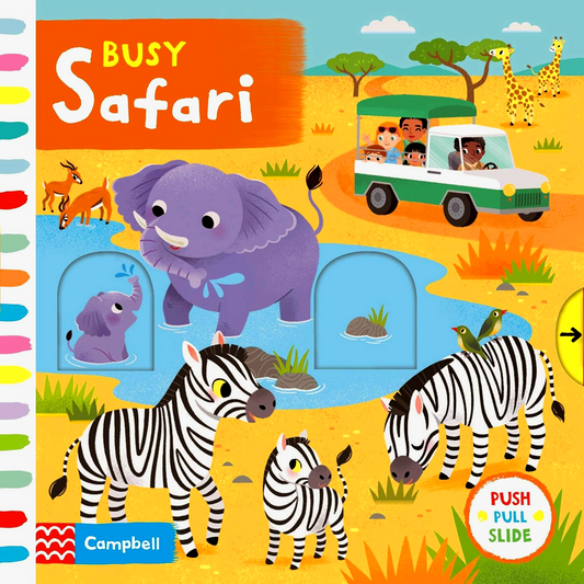 Busy Safari: A Push, Pull, Slide Book