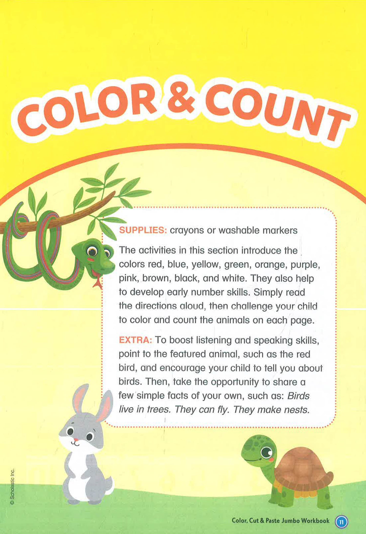 Color, Cut & Paste Jumbo Workbook by Scholastic – book cover