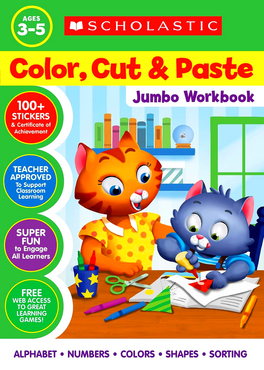 Color, Cut & Paste Jumbo Workbook
