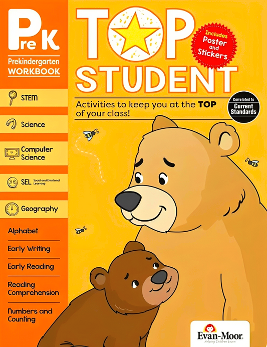 Top Student Grade Pre K: Prekindergarten Workbook