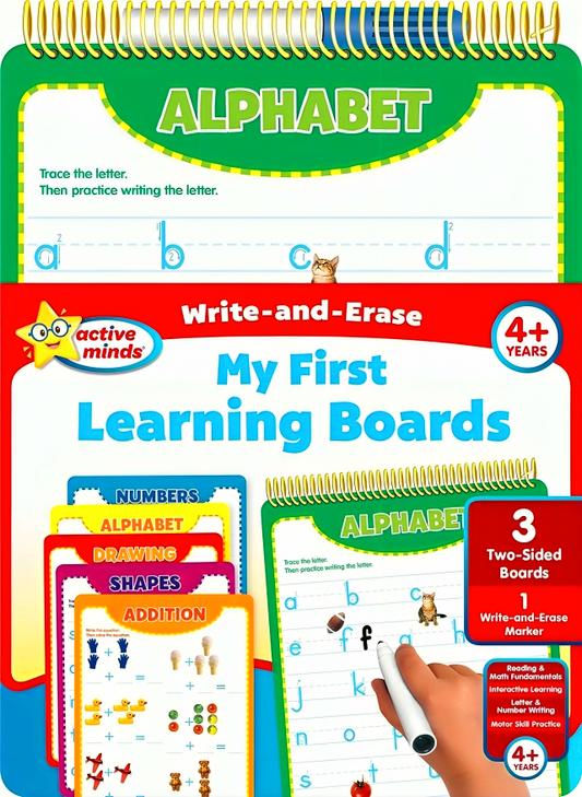 Active Minds Write-and-Erase: My 1st Learning Boards (Alphabet) Ages 4+
