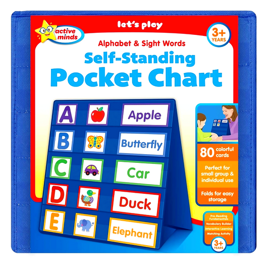 Active Minds - Alphabet & Sight Words Self-Standing Pocket Chart