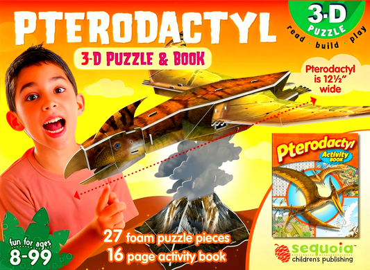 3D Puzzle & Book: Pterodactyl