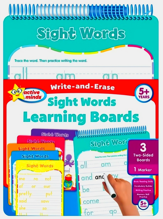Active Minds Write-and-Erase: Sight Words Learning Boards Ages 5+