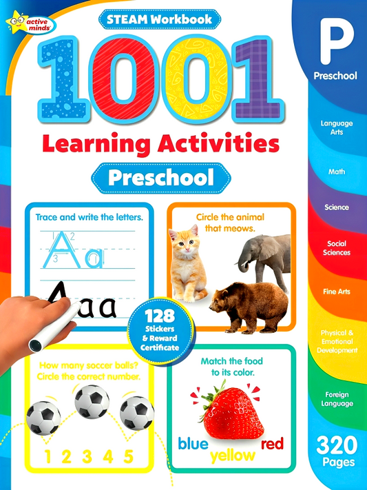 Active Minds 1001 Learning Act Preschool (STEAM Workbook)