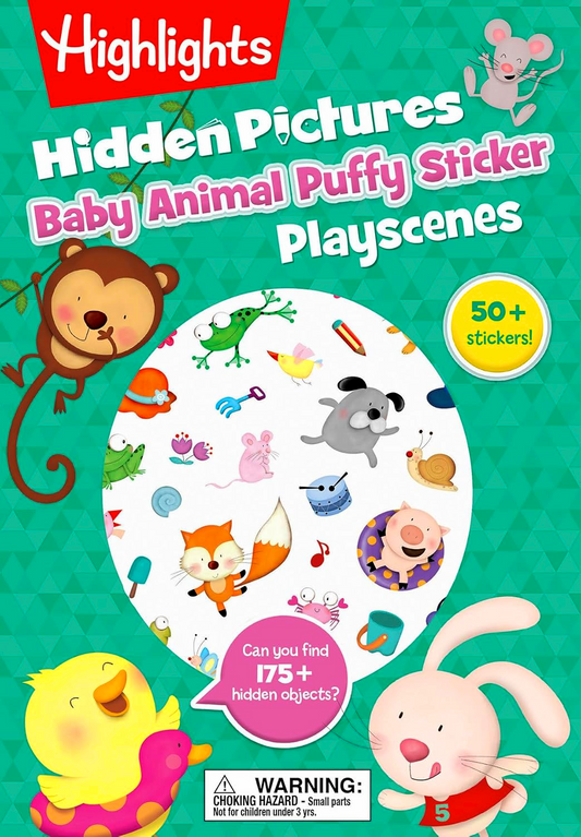 Highlights Baby Animal Hidden Pictures Puffy Sticker Playscenes