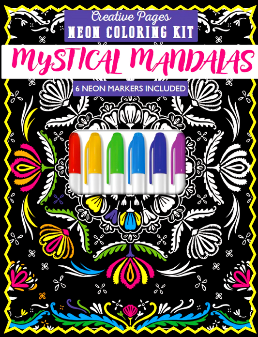Creative Pages Neon Coloring Kit Mystical Mandalas