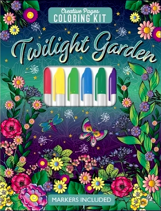 Creative Pages Coloring Kit: Twilight Garden