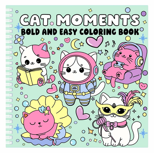 Cat Moments Bold And Easy Coloring Book