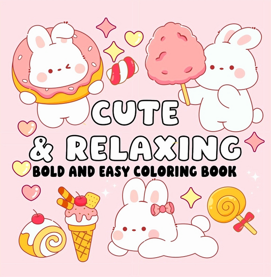 Cute & Relaxing Bold And Easy Coloring Book