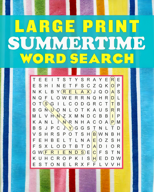 Large Print Summertime Word Search