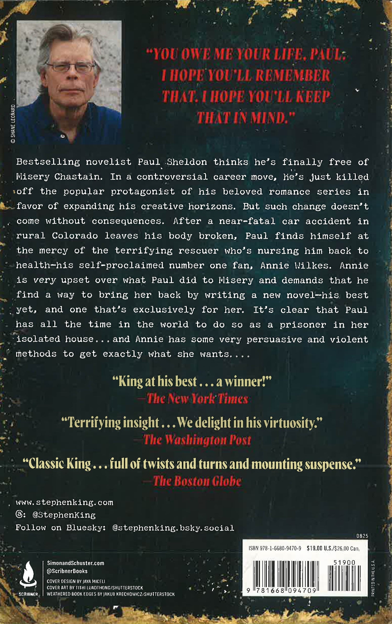 Misery: A Novel by Stephen King – book cover