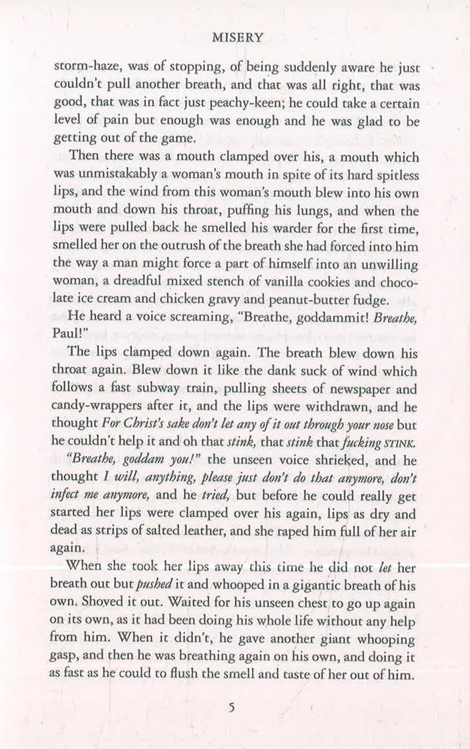 Misery: A Novel by Stephen King – book cover