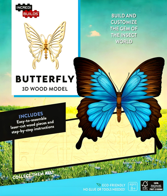 Incredibuilds: Butterfly 3D Wood Model