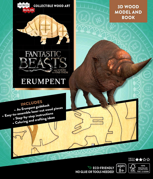 Incredibuilds: Fantastic Beasts And Where To Find Them: Erumpent Book And 3D Wood Model