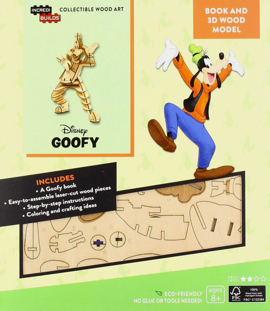 Incredibuilds: Disney: Goofy Book And 3D Wood Model