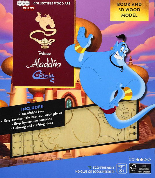 Incredibuilds Disney's Aladdin: Genie Book And 3D Wood Model
