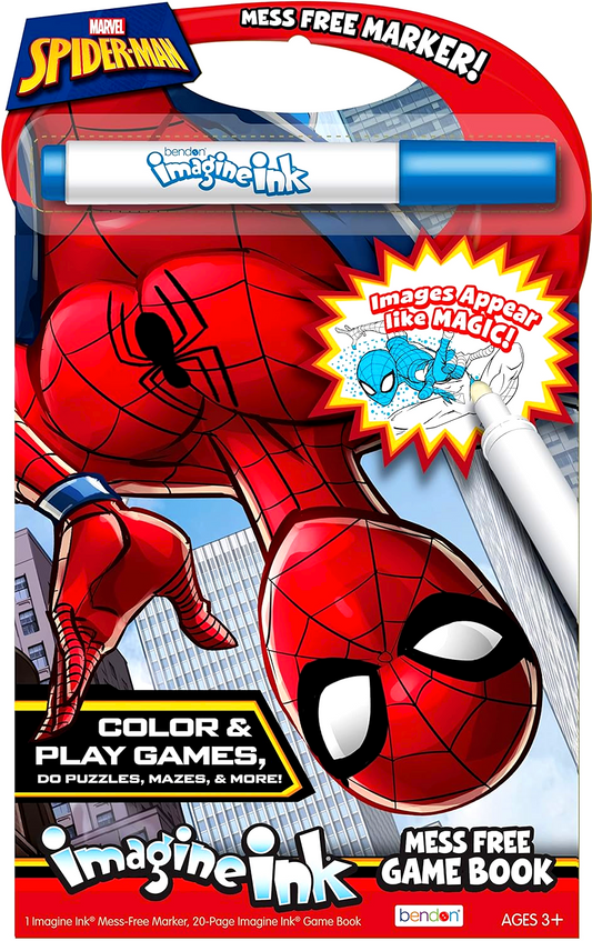 Imagine Ink Game Book W/ Mess-Free Marker Spiderman