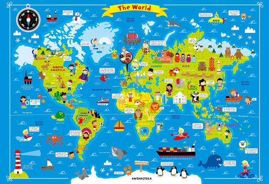 Wallcharts Landscape: My First World Map