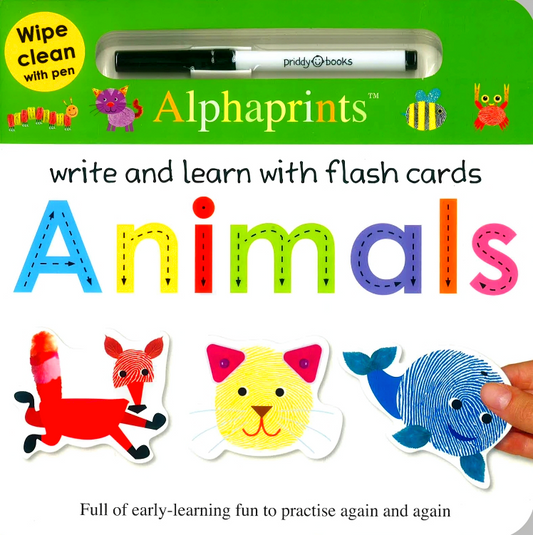 Alphaprints Wipe Clean Animals With Flash Cards