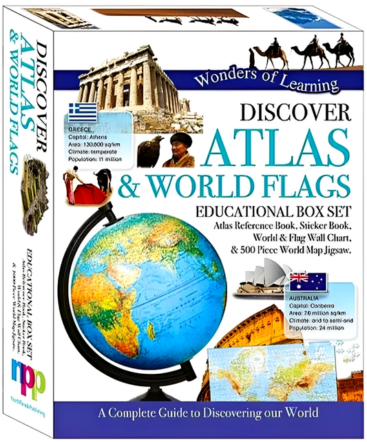 Wonders of Learning Box Set - Discover Atlas & World Flags (Educational Box Set)