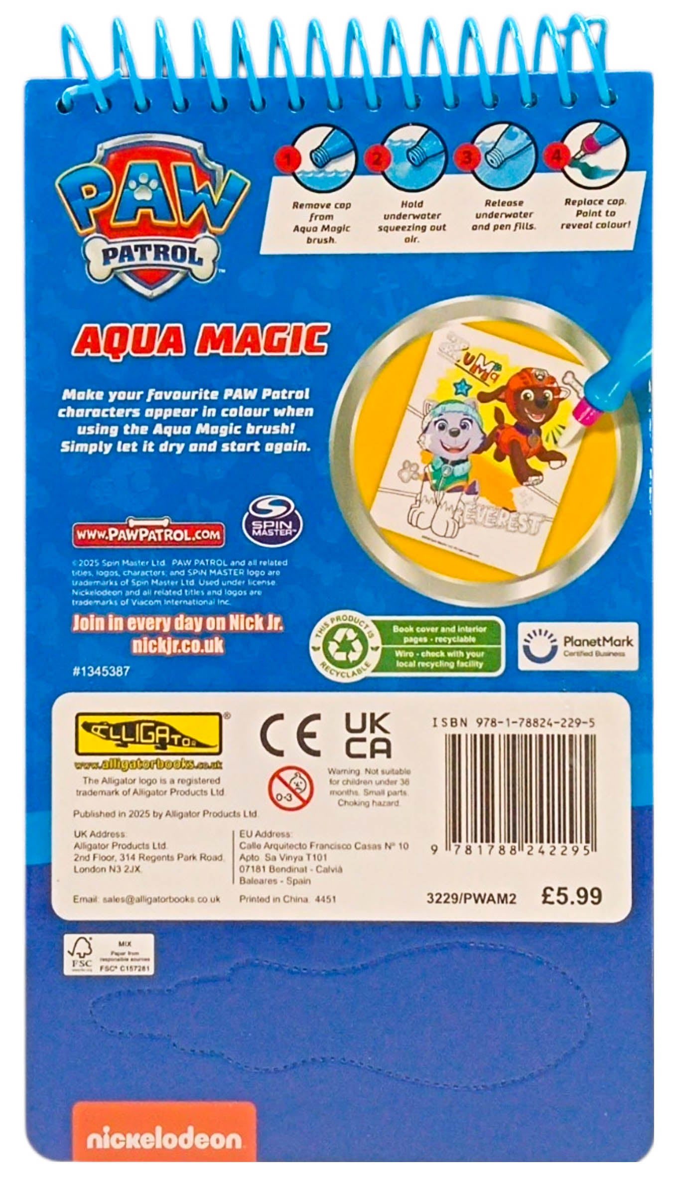 Paw Patrol Aqua Magic 2 by Alligator Books – book cover