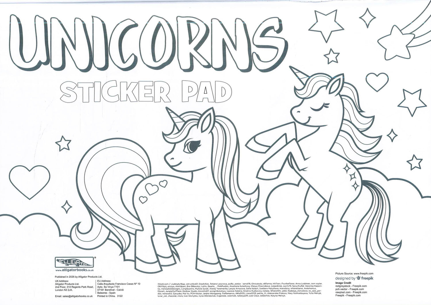 Unicorns Sticker Pad by Alligator Books – book cover