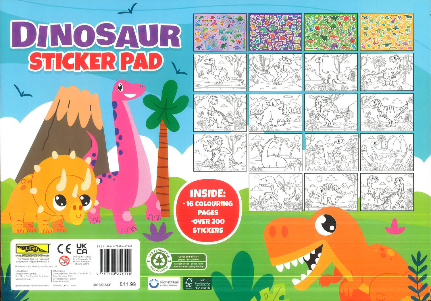 Dinosaur Sticker Pad by Alligator Books – book cover