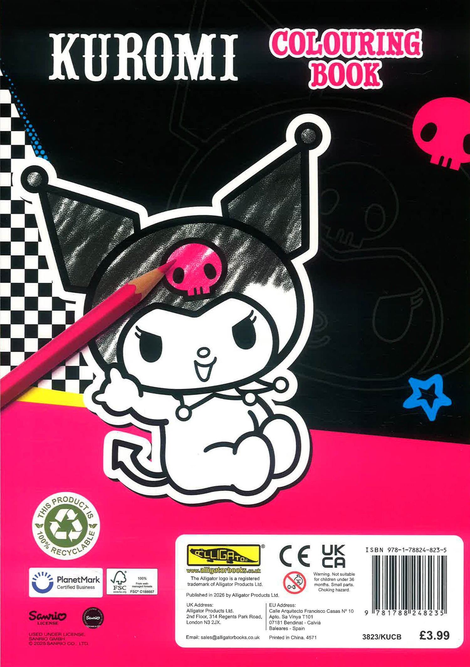 Kuromi Colouring Book by Alligator Books – book cover