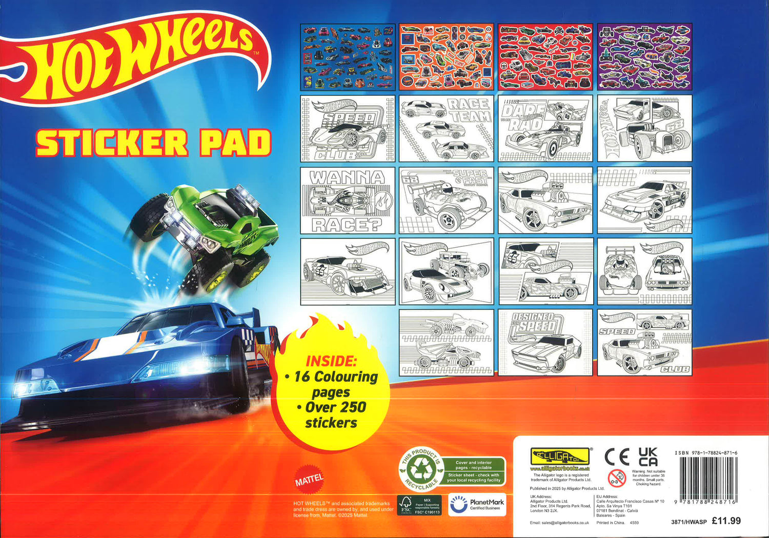 Hot Wheels Sticker Pad by Alligator Books – book cover