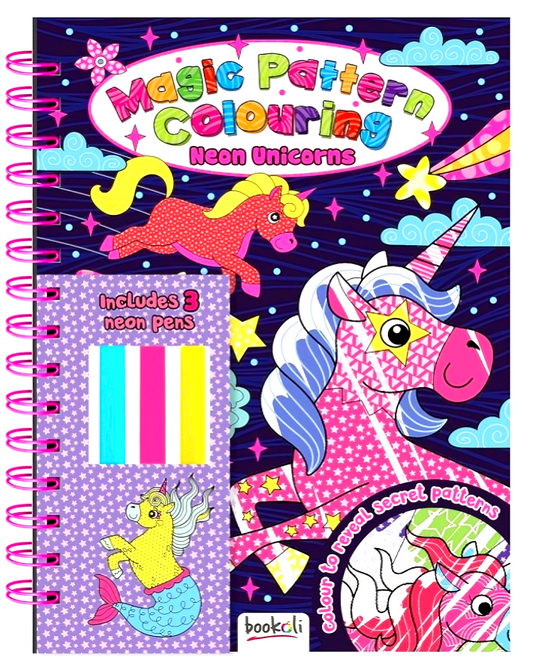 Magic Pattern Colouring: Neon Unicorns