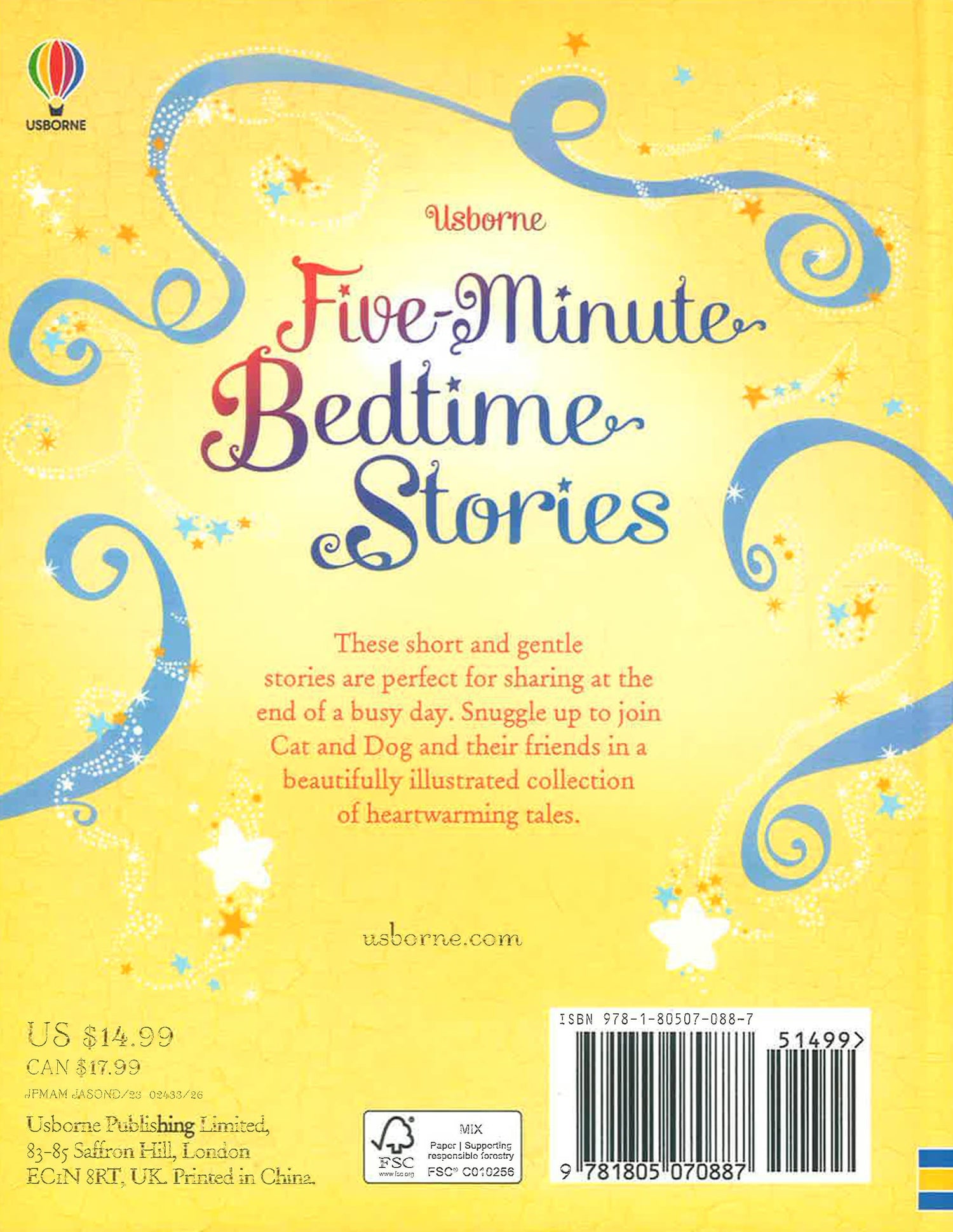 Usborne Five-Minute Bedtime Stories by Sam Taplin – book cover
