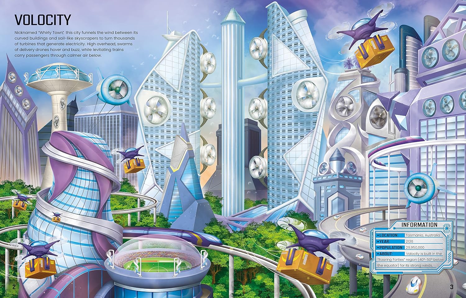 Usborne Build Your Own Futuristic Cities Sticker Book by Sam Smith – book cover