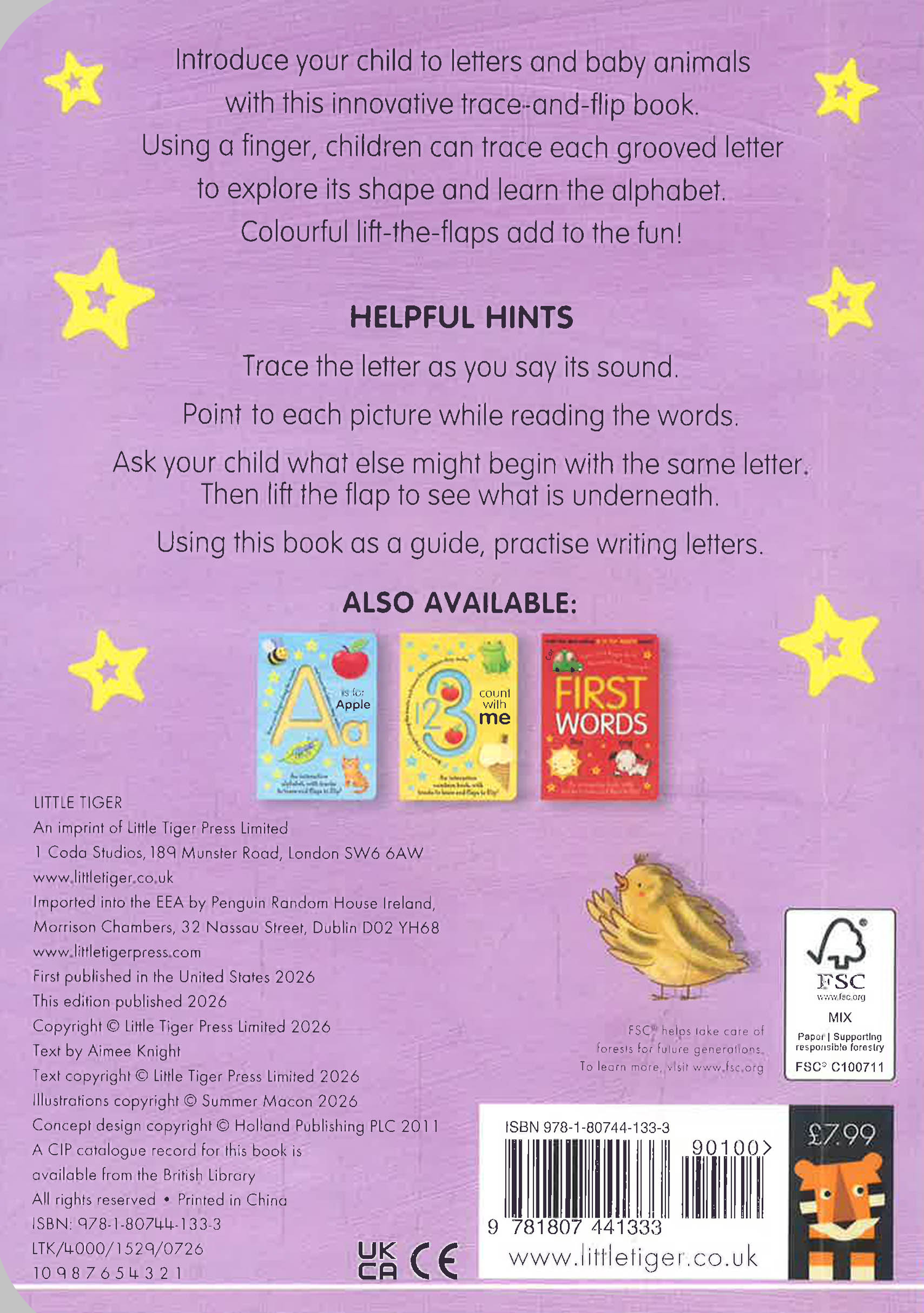 B Is For Baby Animals (Touch & Trace) by Little Tiger Press – book cover
