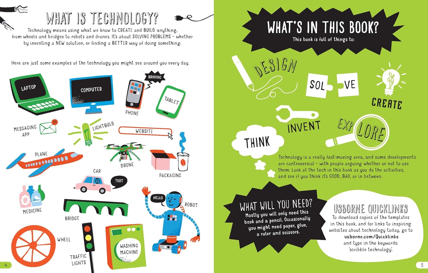 Usborne Technology Scribble Book (Steam Scribble Books) by Alice James – book cover
