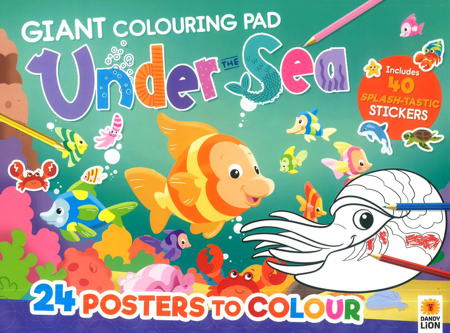 Giant Colouring Pad: Under The Sea by Dandy Lion – book cover