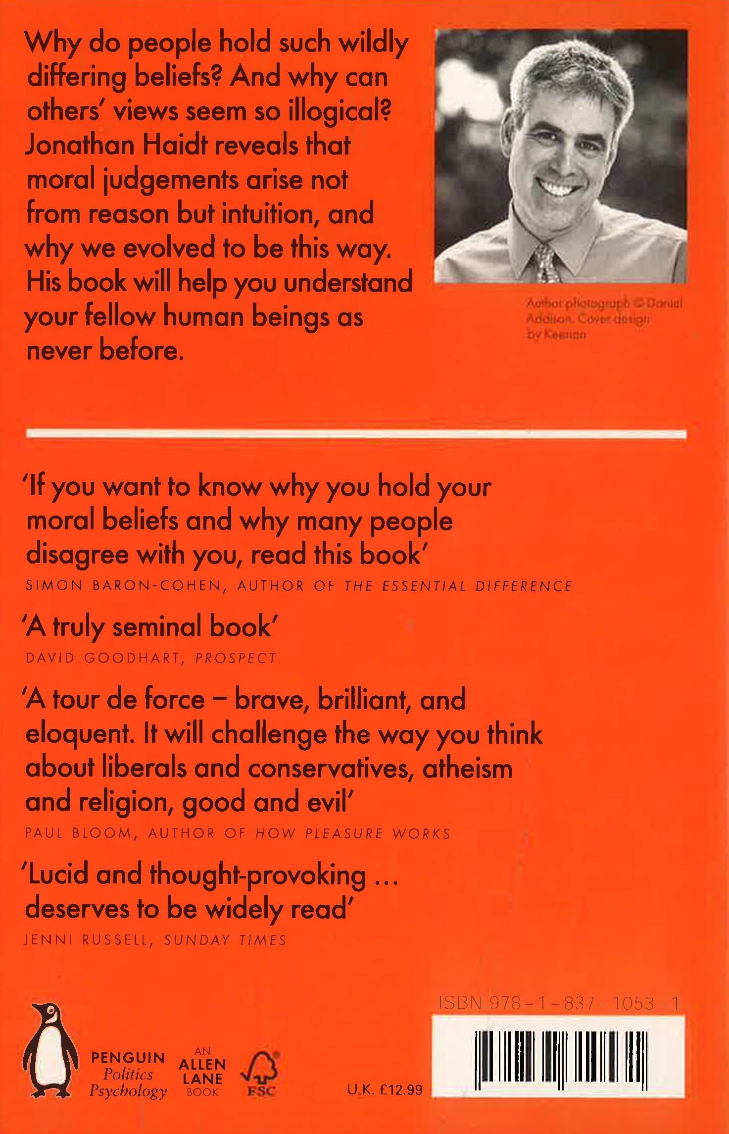 The Righteous Mind: Why Good People Are Divided By Politics & Religion by Jonathan Haidt – book cover