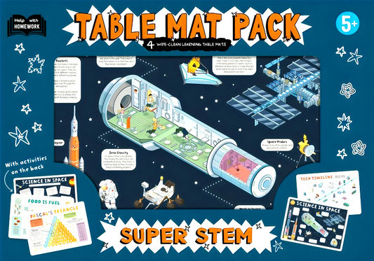 Help with Homework: Table Mat Pack 5+ Super STEM