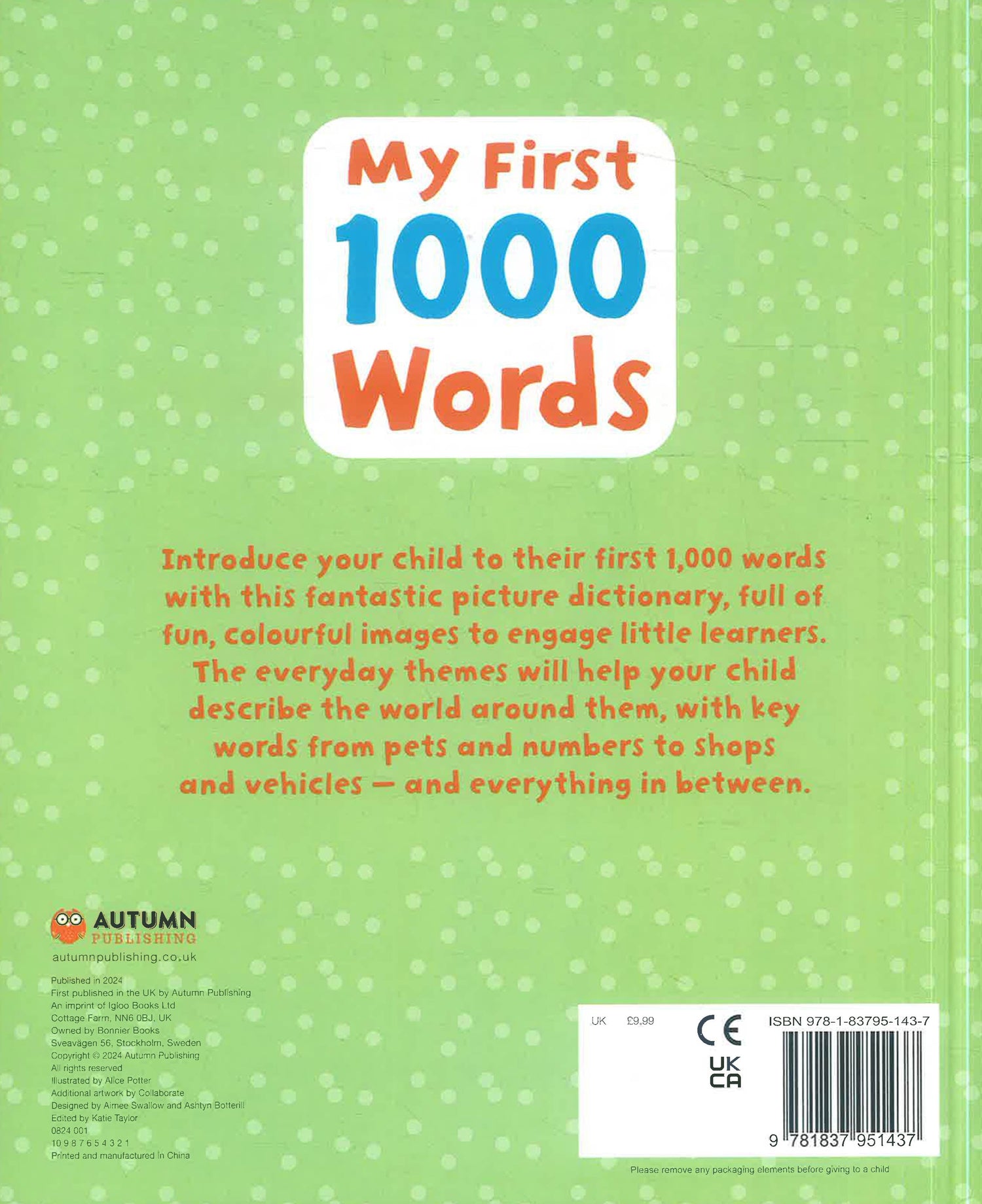 Bright Bee: My First 1000 Words by Autumn Publishing – book cover