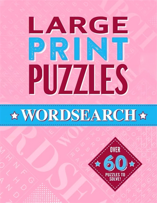 Large Print Puzzles: Wordsearch (Pink)
