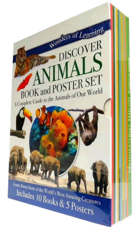 Wonders Of Learning - Discover Animals Book And Poster Set (10 Books + 5 Posters)