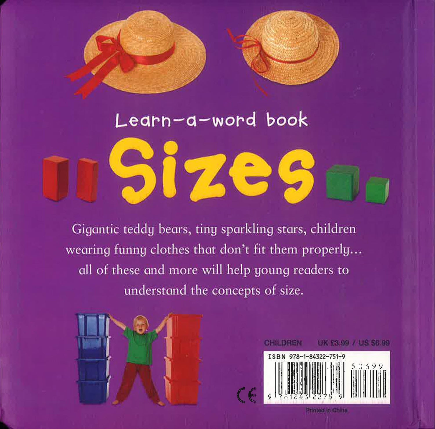 Learn A Word Book:Sizes by Nicola Tuxworth – book cover